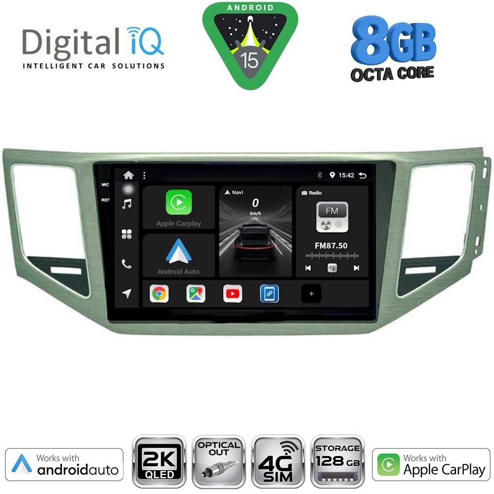 Βλησαρούλης Car Center - DIGITAL IQ BXK 20745SL_CPAA (10inc) MULTIMEDIA TABLET for VW GOLF SPORTSVAN mod. 2014-2021 (SILVER)