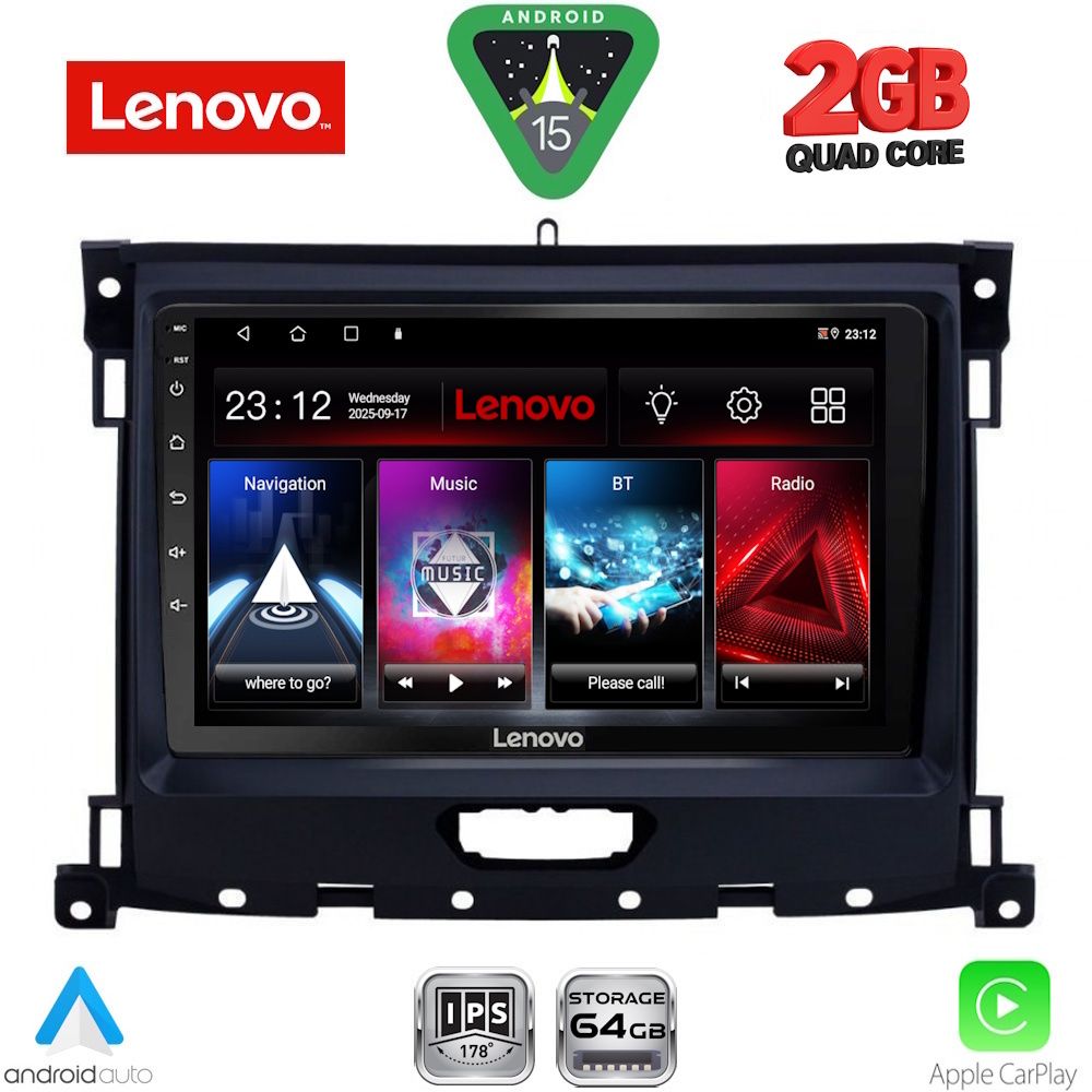 Βλησαρούλης Car Center - LENOVO LVD 2173_CPA (9inc) MULTIMEDIA TABLET for FORD RANGER mod. 2018-2024