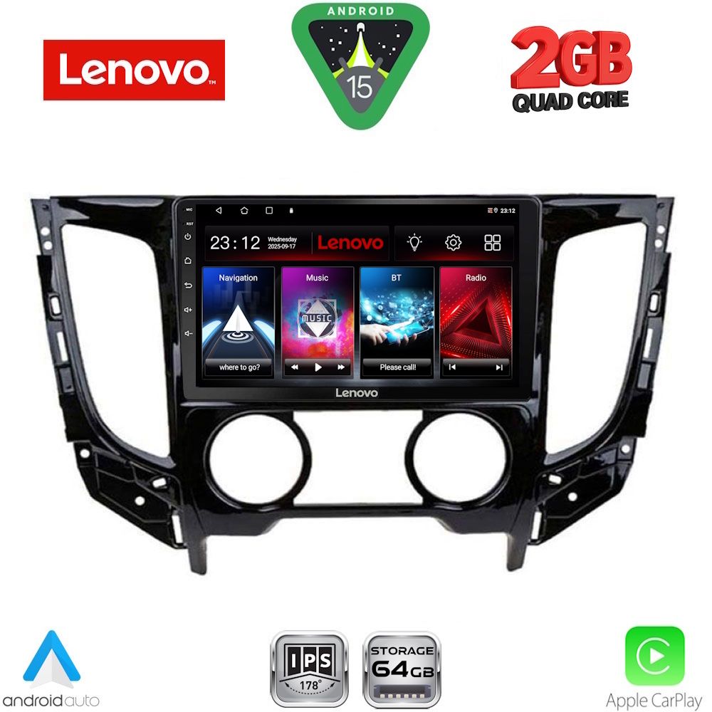Βλησαρούλης Car Center - LENOVO LVD 2437_CPA A/C (9inc) MULTIMEDIA TABLET for MITSUBISHI L200 mod. 2015-2019 with A/C