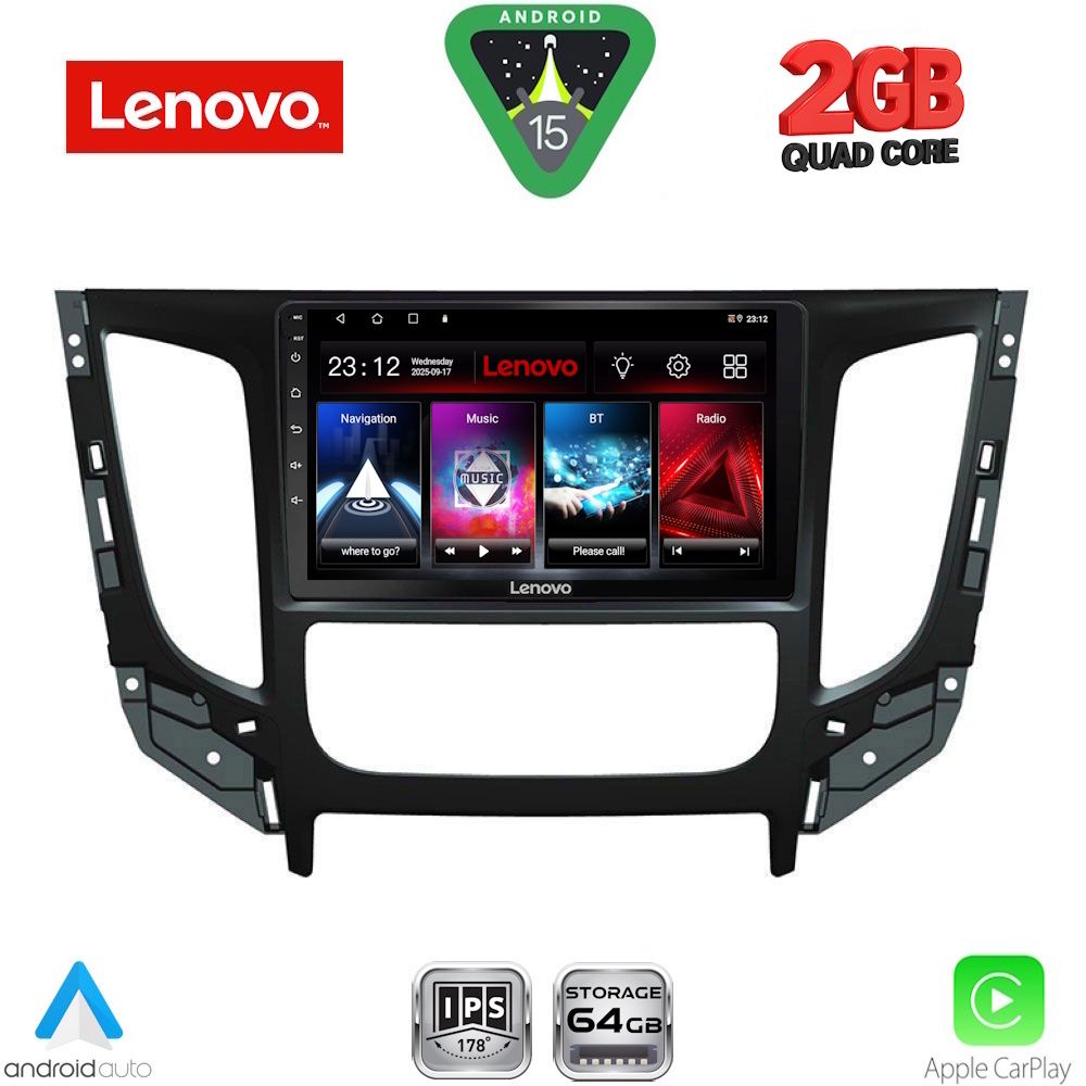 Βλησαρούλης Car Center - LENOVO LVD 2437_CPA CLIMA (9inc) MULTIMEDIA TABLET for MITSUBISHI L200 mod. 2015-2019 with CLIMA