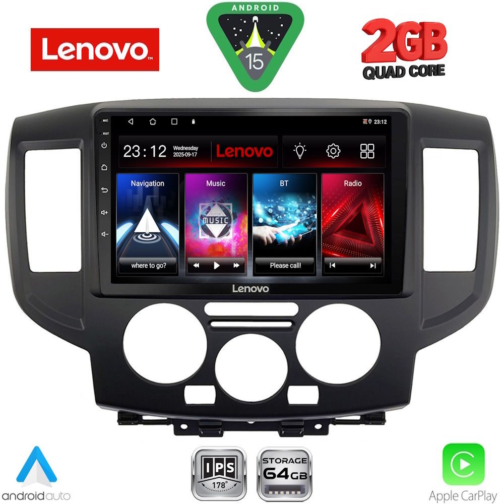 Βλησαρούλης Car Center - LENOVO LVD 2458BL_CPA (9inc) MULTIMEDIA TABLET for NISSAN NV 200 mod. 2009-2020 (BLACK)