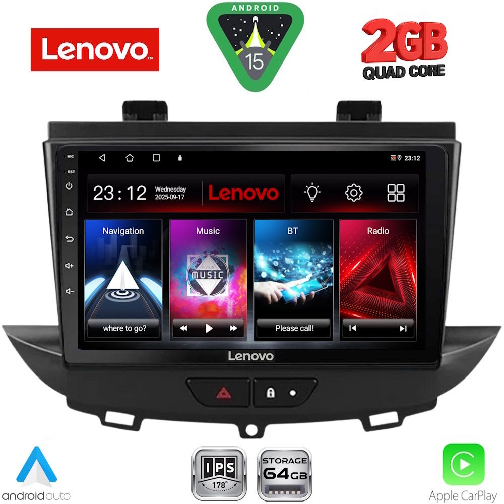 Βλησαρούλης Car Center - LENOVO LVD 2490_CPA (9inc) MULTIMEDIA TABLET for OPEL CROSSLAND – GRANDLAND mod. 2017-2025