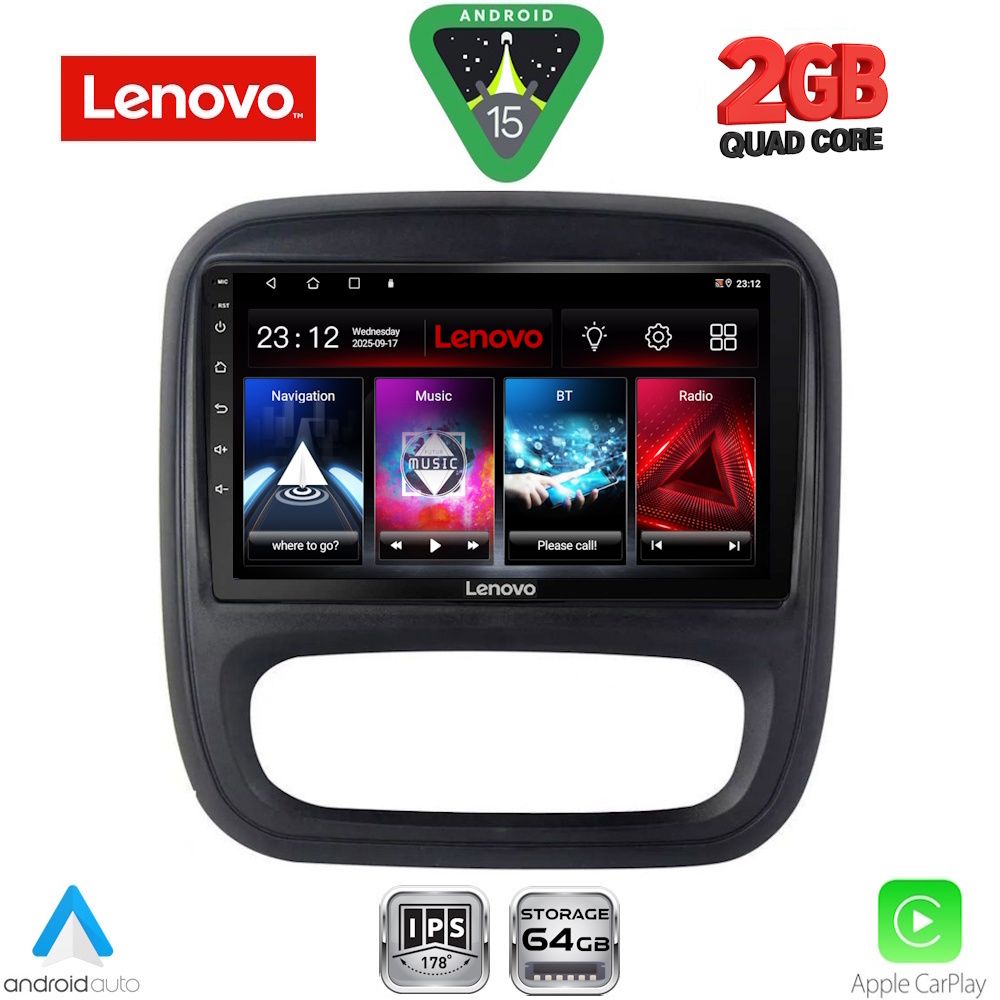 Βλησαρούλης Car Center - LENOVO LVD 2499_CPA (9inc) MULTIMEDIA TABLET for OPEL VIVARO – RENAULT TRAFIC – FIAT TALENDO – NISSAN NV 300 mod. 2014-2019
