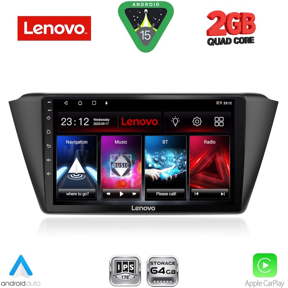 Βλησαρούλης Car Center - LENOVO LVD 2582_CPA (9inc) MULTIMEDIA TABLET for SKODA FABIA mod. 2015-2022