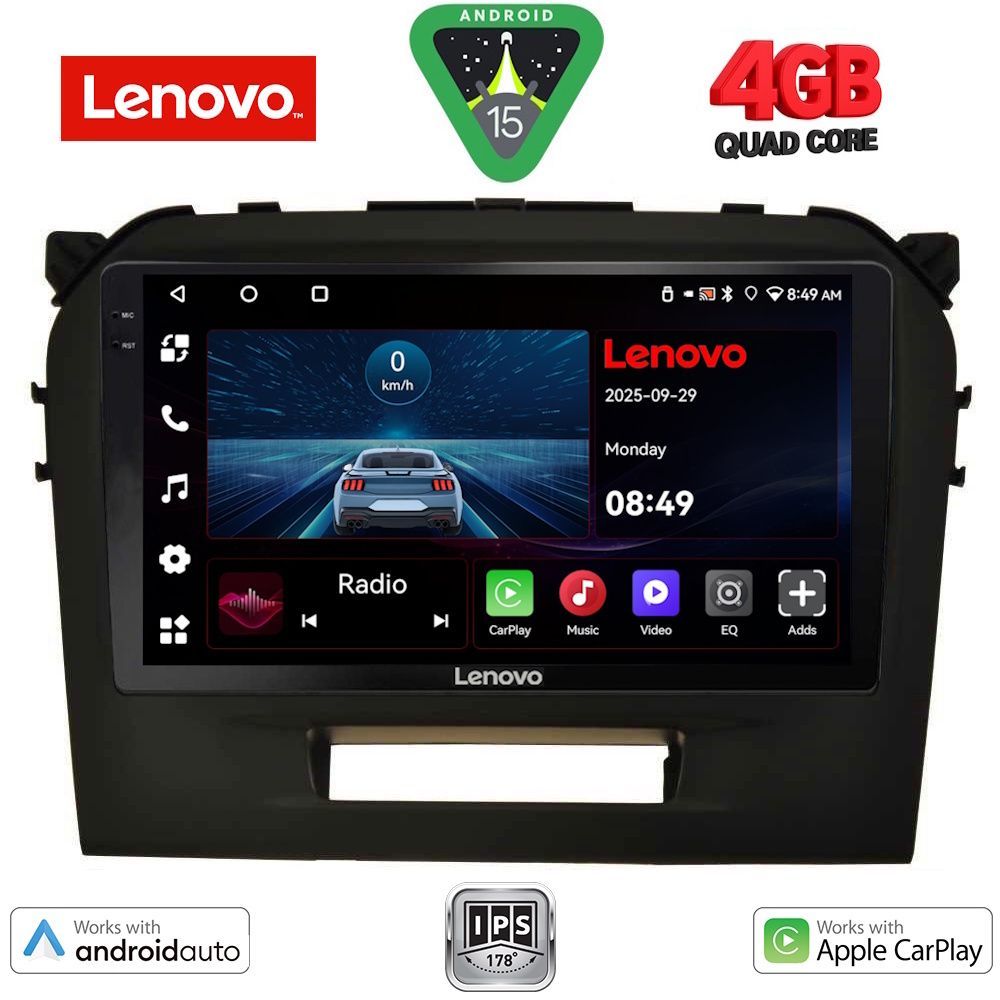 Βλησαρούλης Car Center - LENOVO LVE 8697BL_CPAA (9inc) MULTIMEDIA TABLET for SUZUKI VITARA mod. 2016-2025 (BLACK)