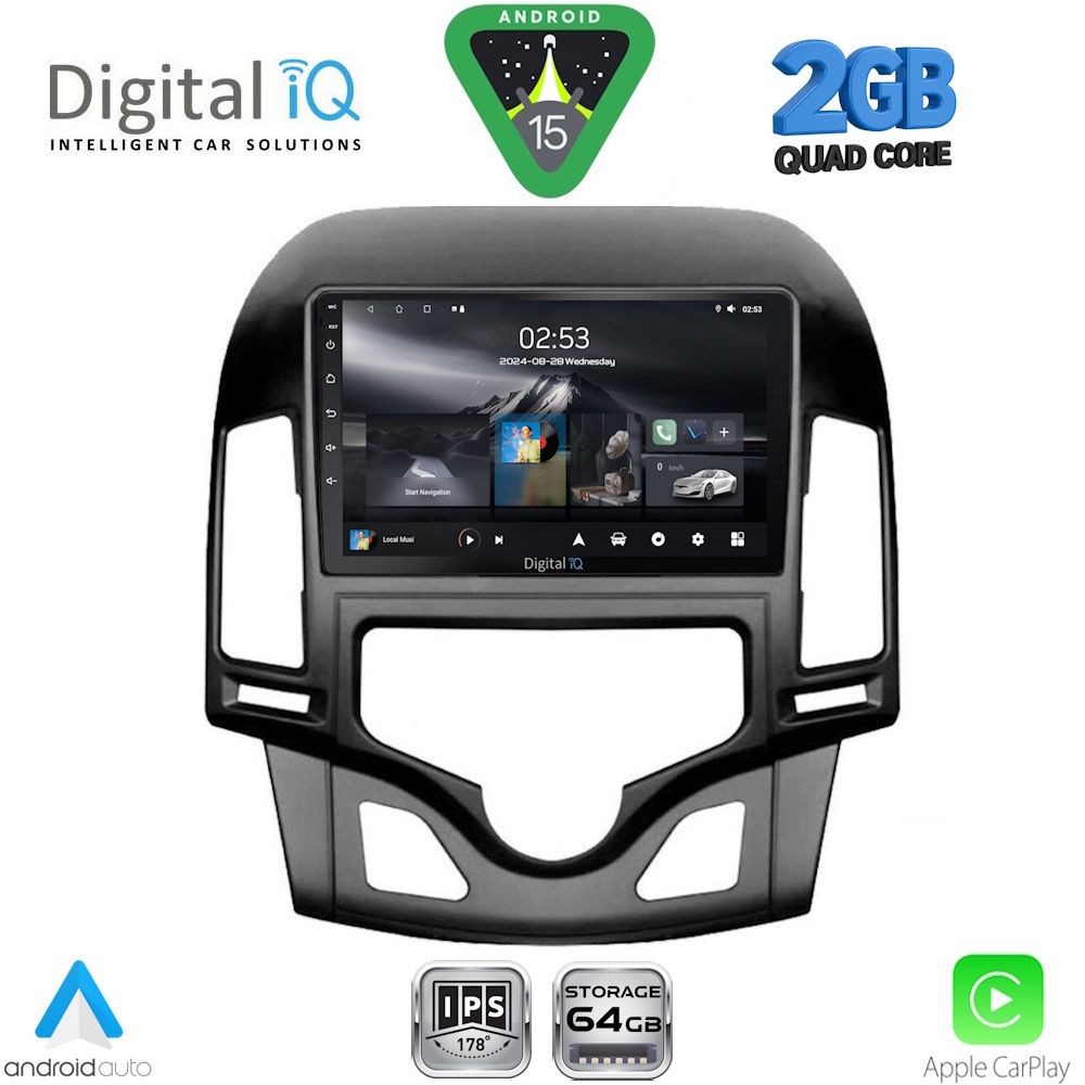 Βλησαρούλης Car Center - DIGITAL IQ RSD 1231_CPA CLIMA (9inc) MULTIMEDIA TABLET for HYUNDAI i30 mod. 2007-2012