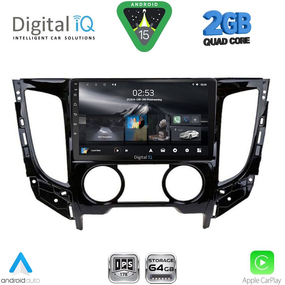 Βλησαρούλης Car Center - DIGITAL IQ RSD 1437_CPA A/C (9inc) MULTIMEDIA TABLET for MITSUBISHI L200 mod. 2015-2019 with A/C