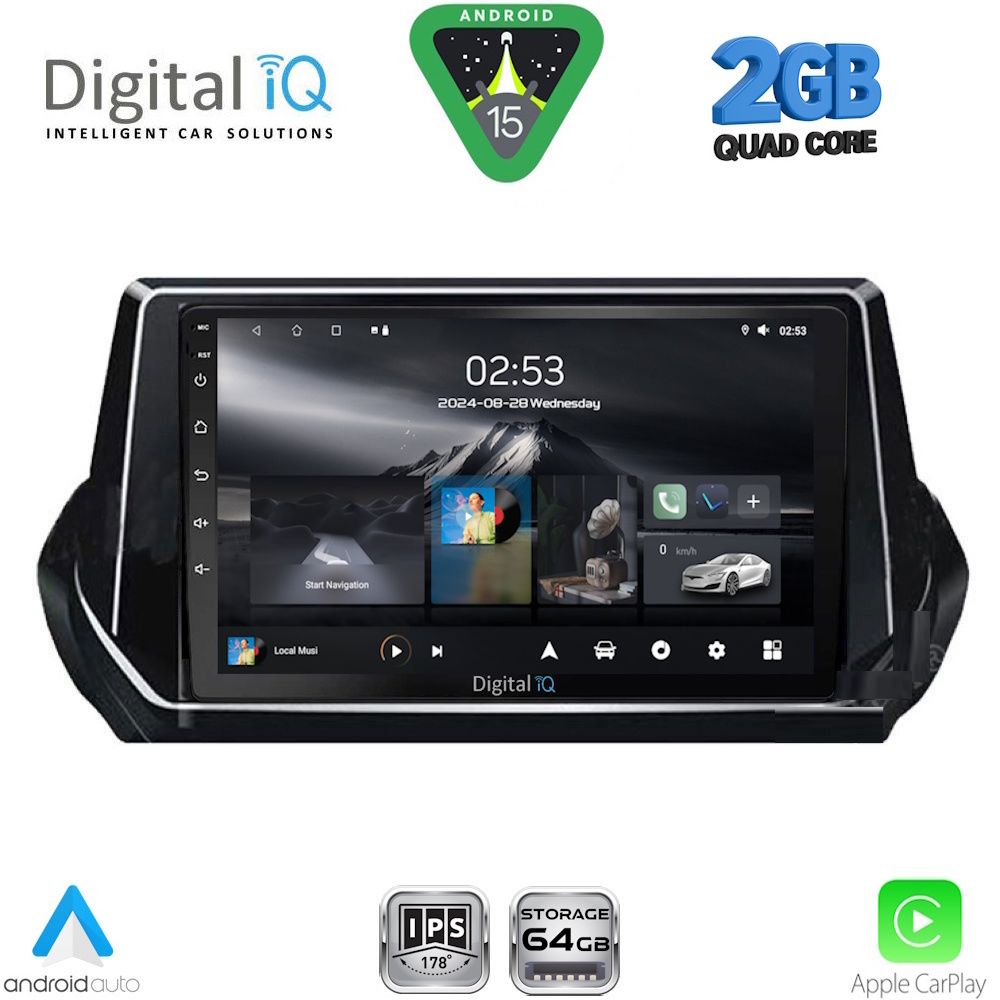 Βλησαρούλης Car Center - DIGITAL IQ RSD 1509_CPA (9inc) MULTIMEDIA TABLET for PEUGEOT 208 - 2008 mod. 2021-2026