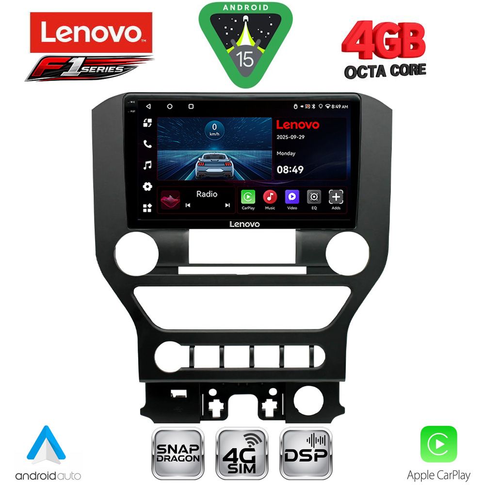 Βλησαρούλης Car Center - LENOVO SSQ 9166_CPA 4BUT (9inc) MULTIMEDIA TABLET for FORD MUSTANG mod. 2015-2020