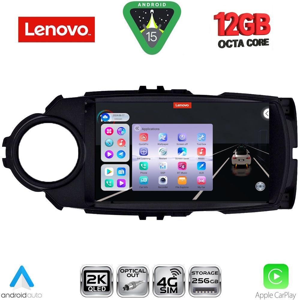 Βλησαρούλης Car Center - LENOVO SSZ 12737FL_CPA (9inc) MULTIMEDIA TABLET for TOYOTA YARIS mod. 2015-2020