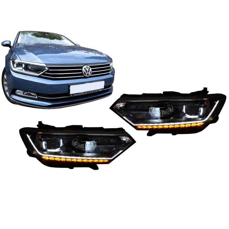 Βλησαρούλης Car Center - Μπροστινά Φανάρια Set Για Vw Passat B8 15+ DRL Led Matrix & Led Signal Dynamic R-Line Look Full Led Με Μοτέρ Carner