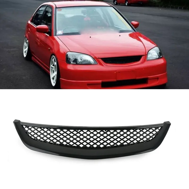 Βλησαρούλης Car Center - Μάσκα Για Honda Civic 01-03 Sport Look Χωρίς Σήμα Μαύρη Γυαλιστερή 1 Τεμάχιο