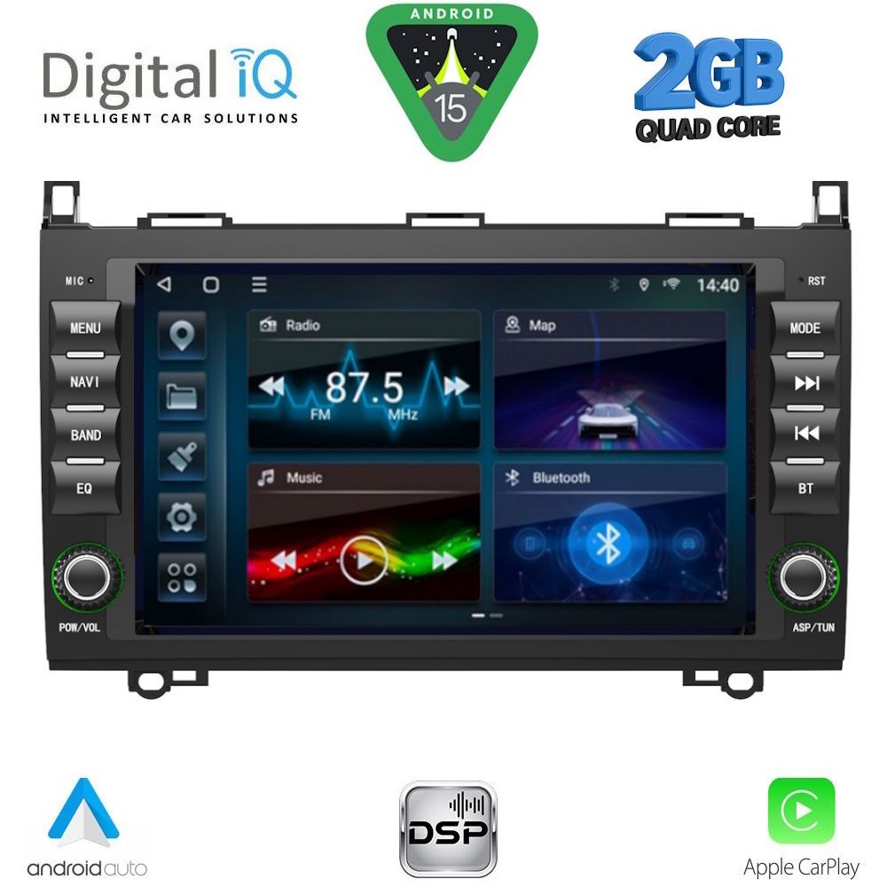 Βλησαρούλης Car Center - DIGITAL IQ BLD 068_CPA (8" DECK) MULTIMEDIA SYSTEM for MERCEDES A – B – SPRINTER – VITO – VIANO mod. 2007-2019