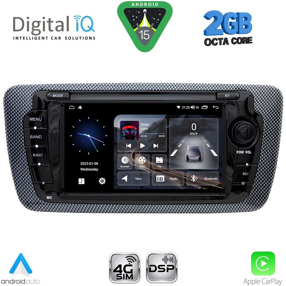 Βλησαρούλης Car Center - DIGITAL IQ BLF 346_CPA (7" DECK) MULTIMEDIA SYSTEM for SEAT IBIZA mod. 2008-2015