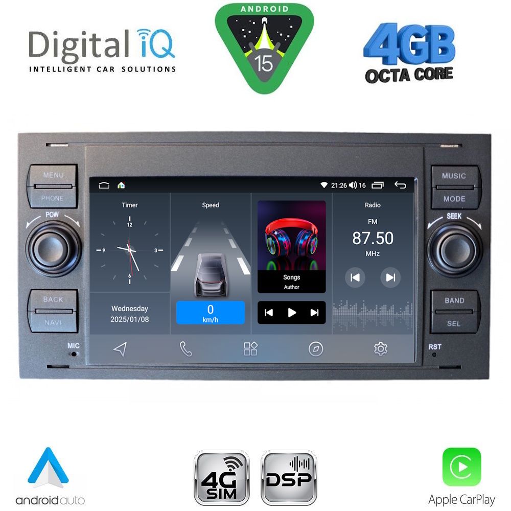 Βλησαρούλης Car Center - DIGITAL IQ BLG 402B_CPA (7" DECK) MULTIMEDIA SYSTEM for FORD mod. 2004-2008