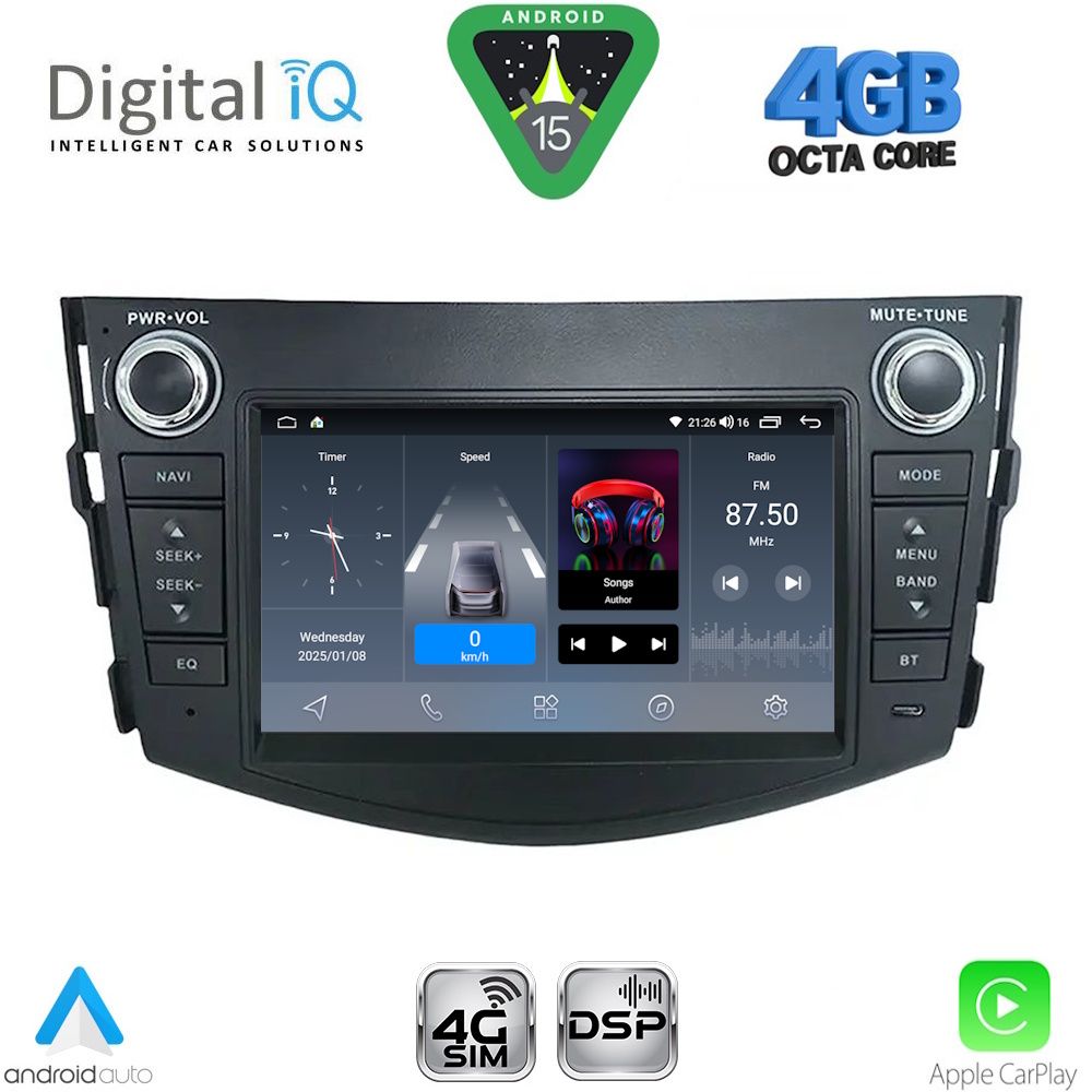 Βλησαρούλης Car Center - DIGITAL IQ BLG 417_CPA (7" DECK) MULTIMEDIA OEM for TOYOTA RAV 4 mod. 2006-2012