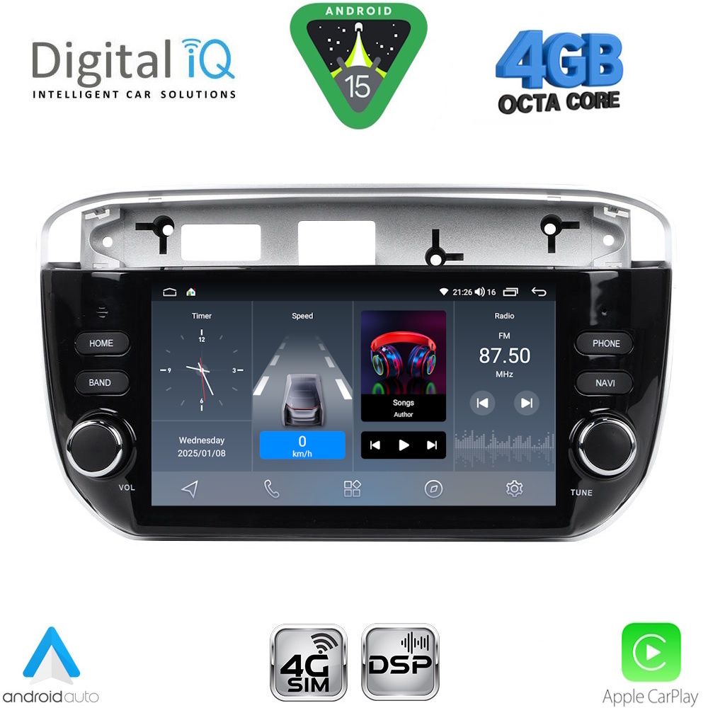 Βλησαρούλης Car Center - DIGITAL IQ BLG 464_CPA (6.1" DECK) MULTIMEDIA SYSTEM for FIAT GRANDE PUNTO mod. 2012-2018 – EVO mod. 2009-2018