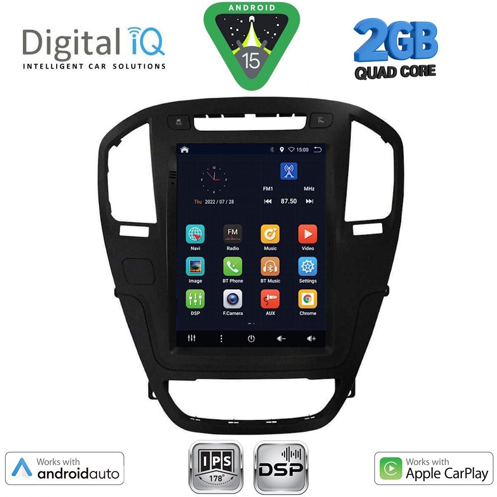 Βλησαρούλης Car Center - DIGITAL IQ BXC 3914BL_CPAA TESLA STYLE for OPEL INSIGNIA mod. 2008-2013 (Black colour)