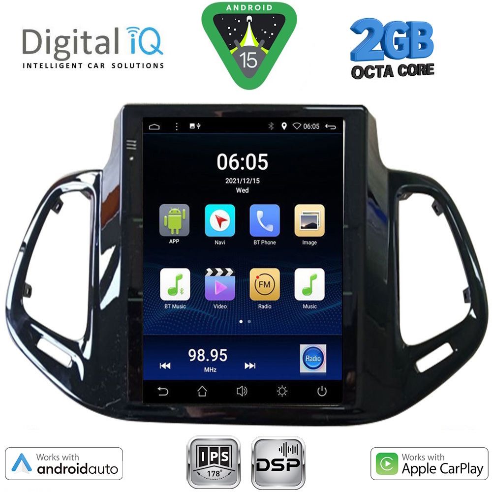 Βλησαρούλης Car Center - DIGITAL IQ BXF 5878_CPAA TESLA STYLE for JEEP COMPASS mod. 2017-2021