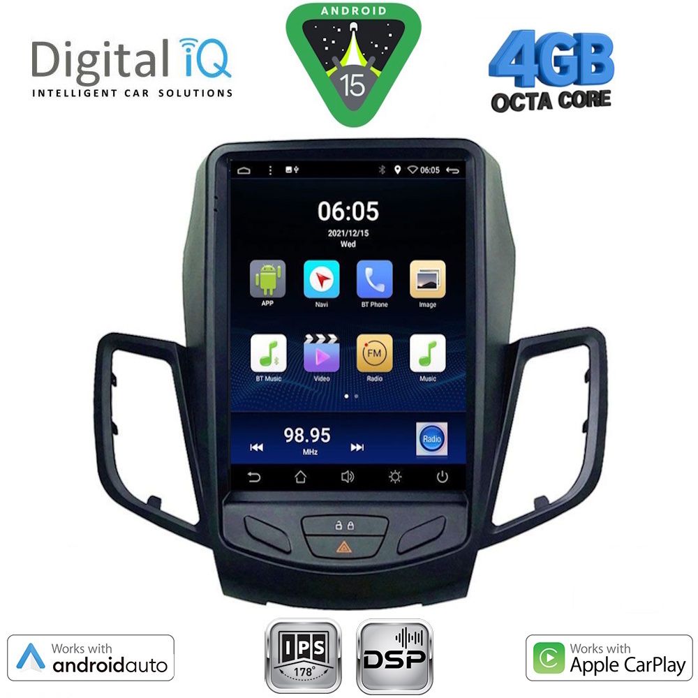 Βλησαρούλης Car Center - DIGITAL IQ BXF 6854_CPAA TESLA STYLE for FORD FIESTA mod. 2008-2017