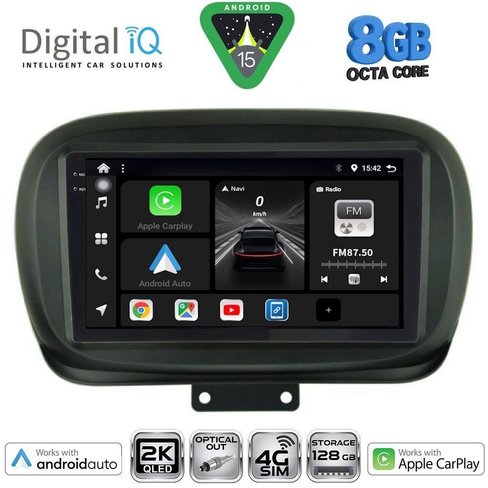 Βλησαρούλης Car Center - DIGITAL IQ BXK 20134_CPAA (9inc) MULTIMEDIA TABLET for FIAT 500Χ mod. 2014-2024
