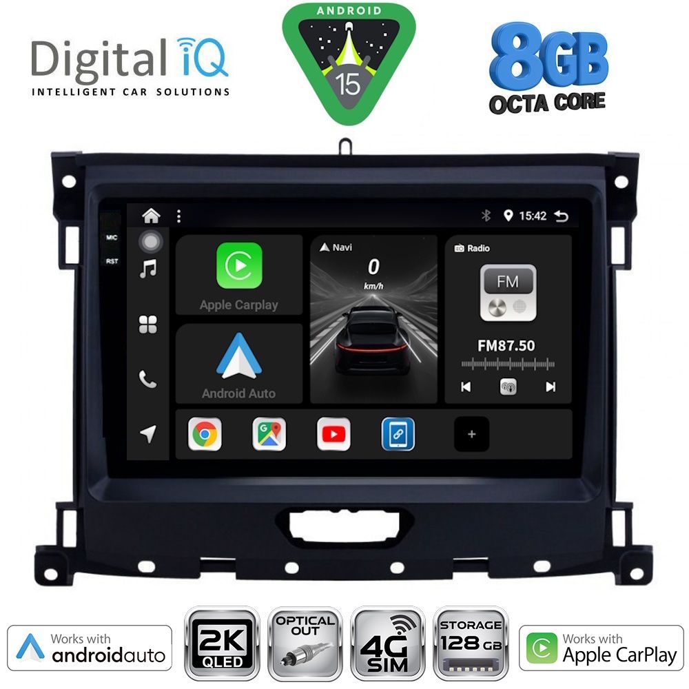 Βλησαρούλης Car Center - DIGITAL IQ BXK 20173_CPAA (9inc) MULTIMEDIA TABLET for FORD RANGER mod. 2018-2023
