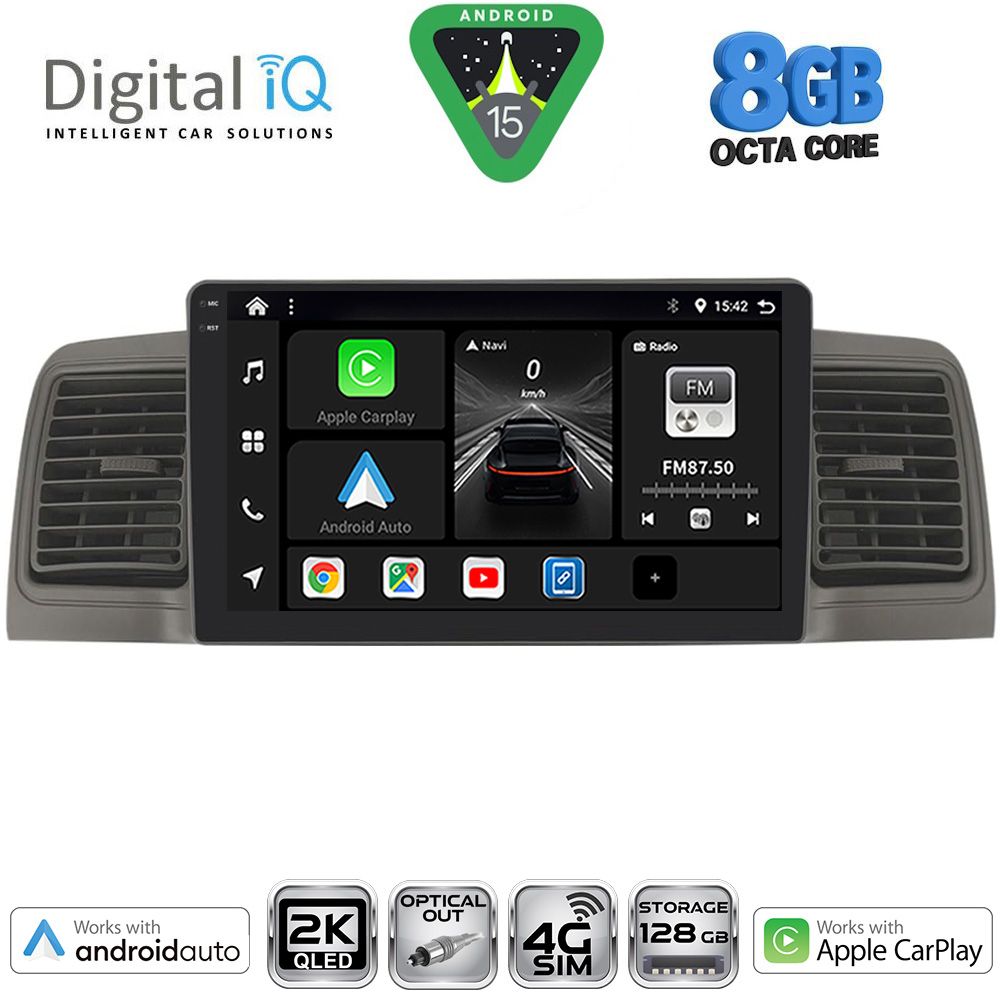 Βλησαρούλης Car Center - DIGITAL IQ BXK 20712GR_CPAA (9inc) MULTIMEDIA TABLET for TOYOTA COROLLA mod. 2001-2006 (GREY)