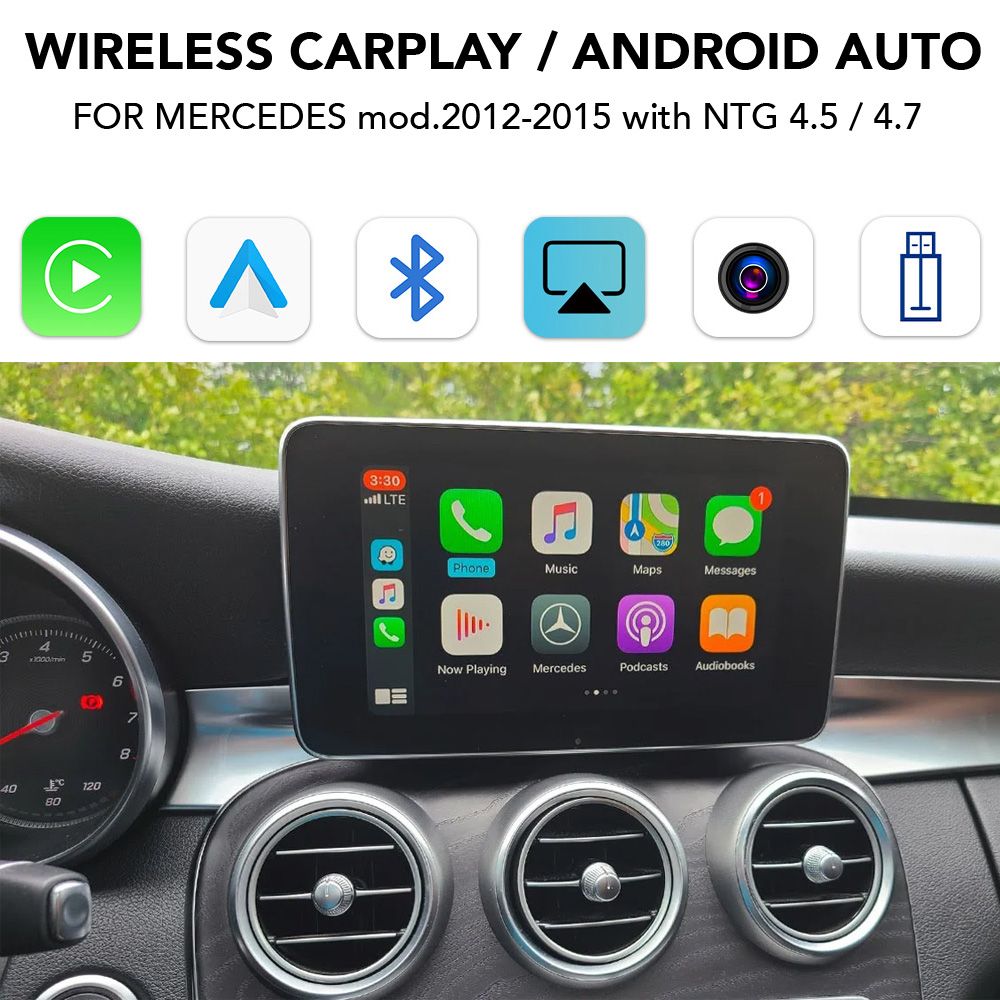 Βλησαρούλης Car Center - DIGITAL IQ BZ 242 CPAA (WIRELESS CARPLAY / ANDROID AUTO BOX for MERCEDES mod. 2012-2015 with NTG 4.5/4.7 - 2 CAMERAS)