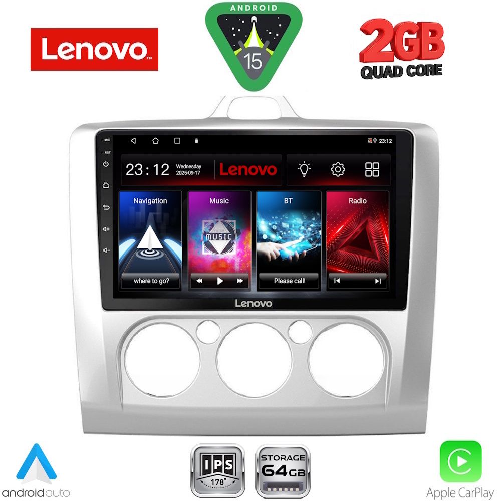 Βλησαρούλης Car Center - LENOVO LVD 2156SL_CPA A/C (9inc) MULTIMEDIA TABLET for FORD FOCUS mod. 2005-2012 (SILVER)