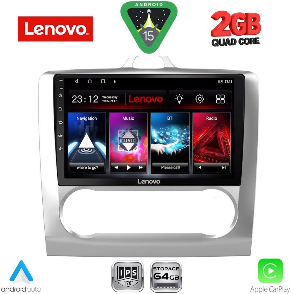 Βλησαρούλης Car Center - LENOVO LVD 2156SL_CPA CLIMA (9inc) MULTIMEDIA TABLET for FORD FOCUS mod. 2005-2012 (SILVER)