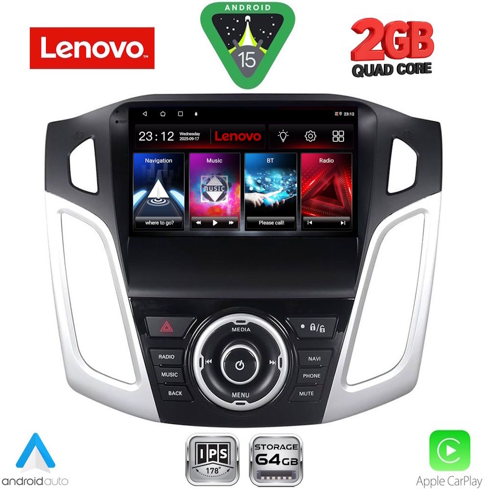 Βλησαρούλης Car Center - LENOVO LVD 2157_CPA (9inc) MULTIMEDIA TABLET for FORD FOCUS mod. 2011-2018