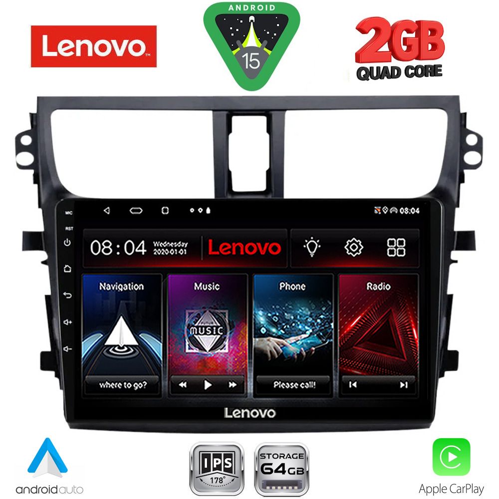 Βλησαρούλης Car Center - LENOVO LVD 2674_CPA (9inc) MULTIMEDIA TABLET for SUZUKI CELERIO mod. 2015-2021