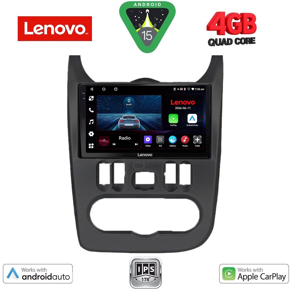 Βλησαρούλης Car Center - LENOVO LVE 8101BL_CPAA (9inc) MULTIMEDIA TABLET for DACIA DUSTER – LOGAN – SANDERO mod. 2006-2012  (BLACK)