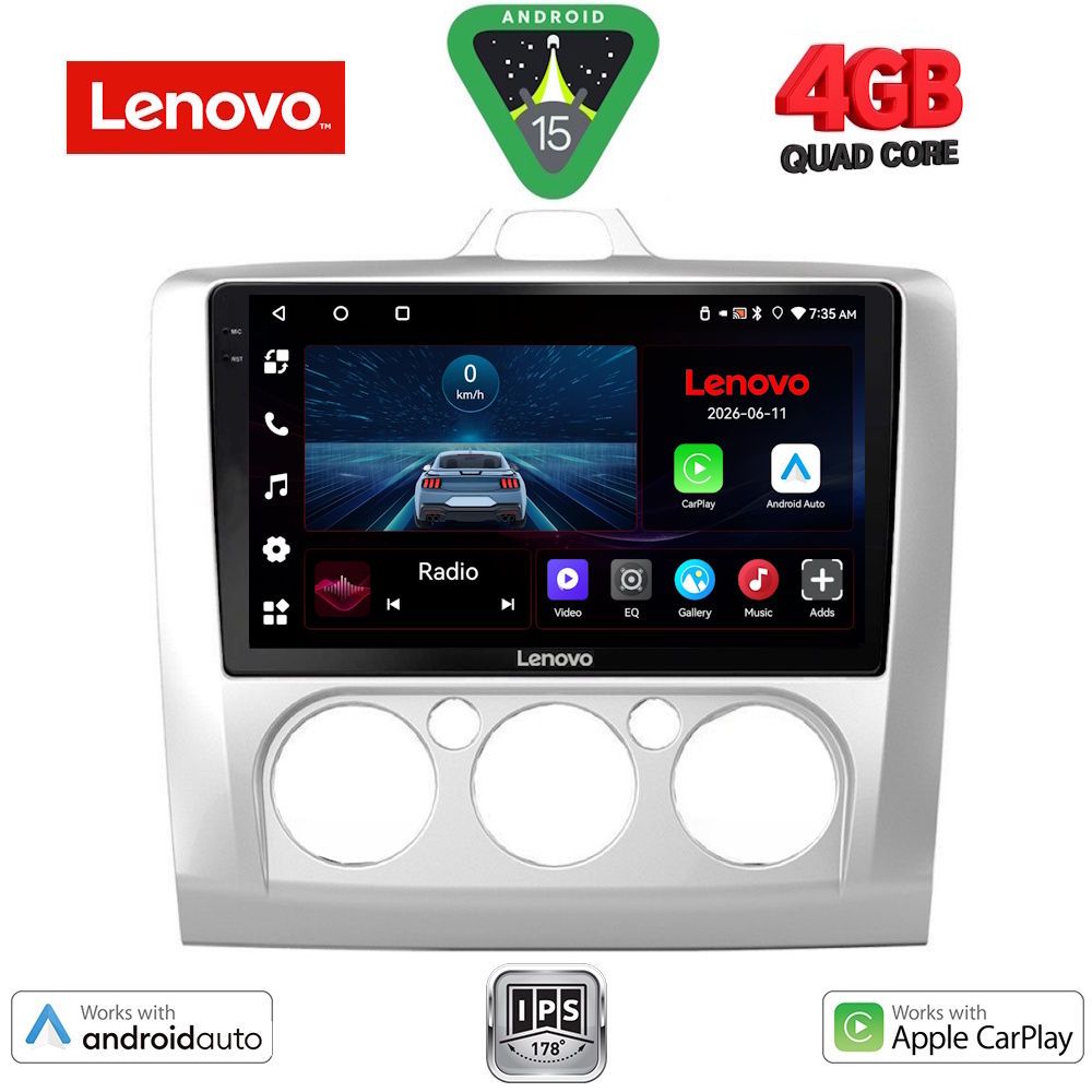 Βλησαρούλης Car Center - LENOVO LVE 8156SL_CPAA A/C (9inc) MULTIMEDIA TABLET for FORD FOCUS mod. 2005-2012 (SILVER)