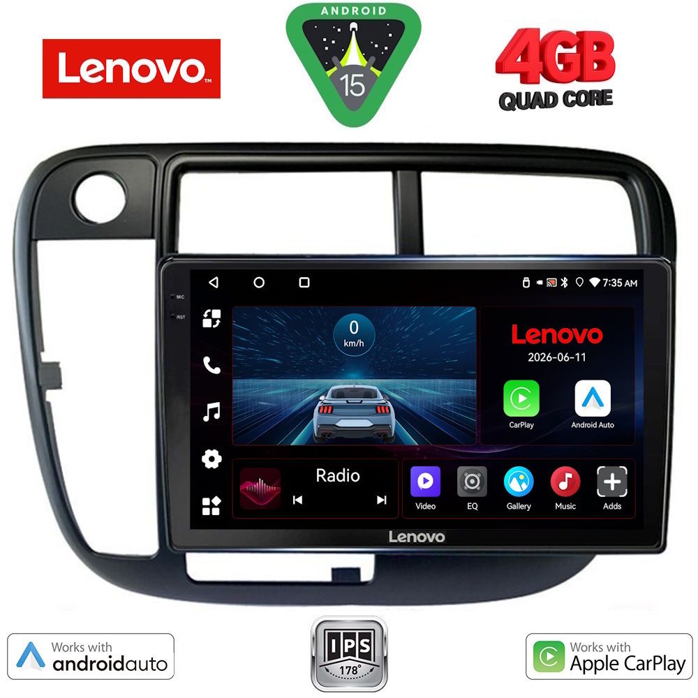 Βλησαρούλης Car Center - LENOVO LVE 8186_CPAA CLIMA (9inc) MULTIMEDIA TABLET for HONDA CIVIC mod. 1995-2001