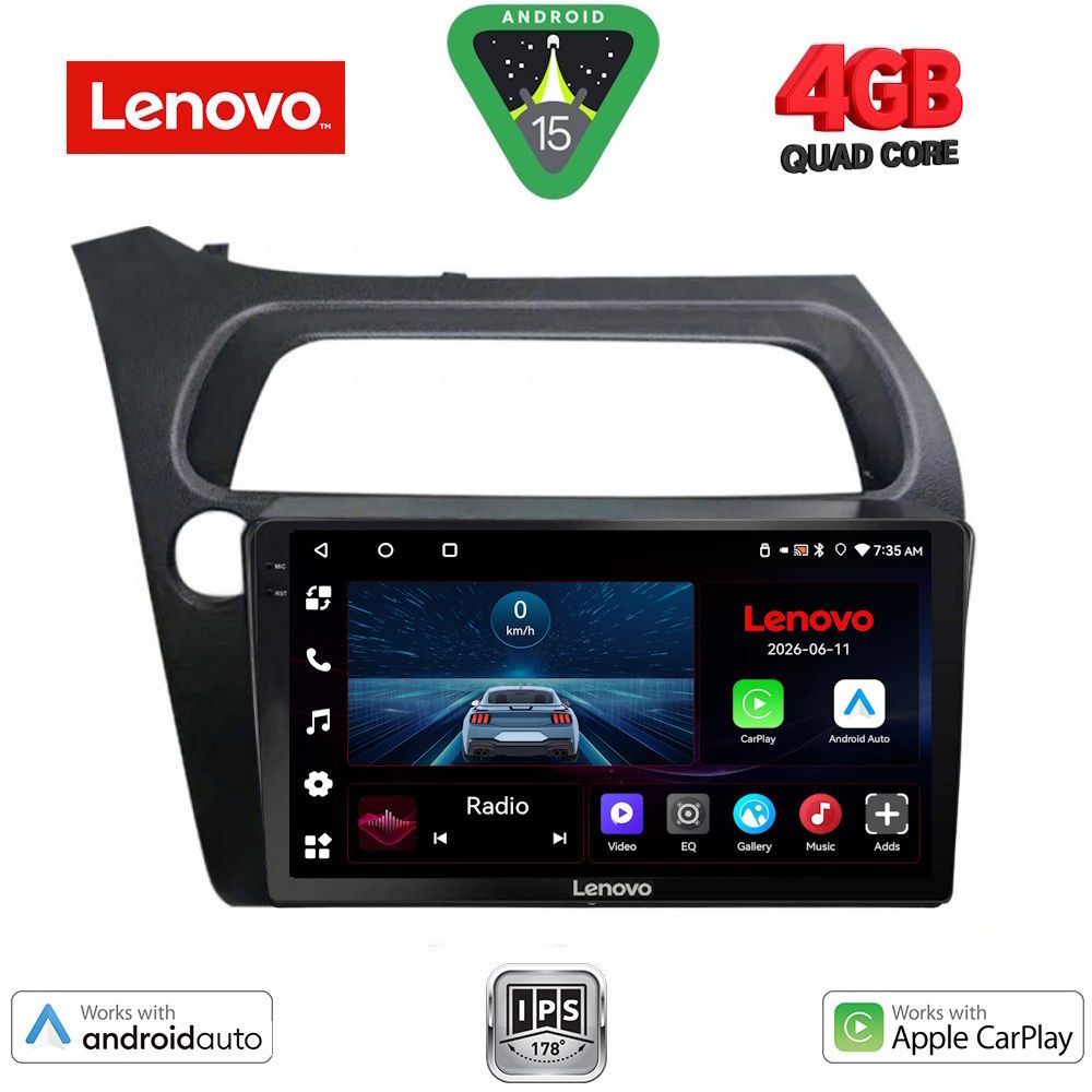 Βλησαρούλης Car Center - LENOVO LVE 8189_CPAA (9inc) MULTIMEDIA TABLET for HONDA CIVIC 3D-5D mod. 2006-2012