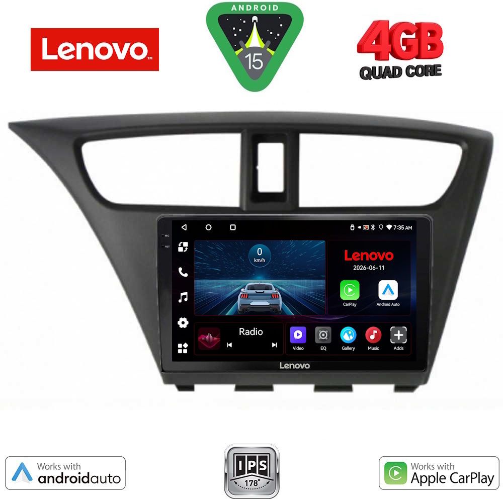 Βλησαρούλης Car Center - LENOVO LVE 8190_CPAA (9inc) MULTIMEDIA TABLET for HONDA CIVIC  mod. 2012-2016