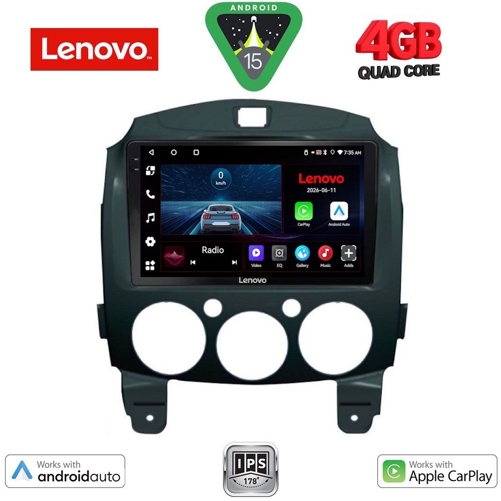 Βλησαρούλης Car Center - LENOVO LVE 8361_CPAA (9inc) MULTIMEDIA TABLET for MAZDA 2  mod. 2007-2014