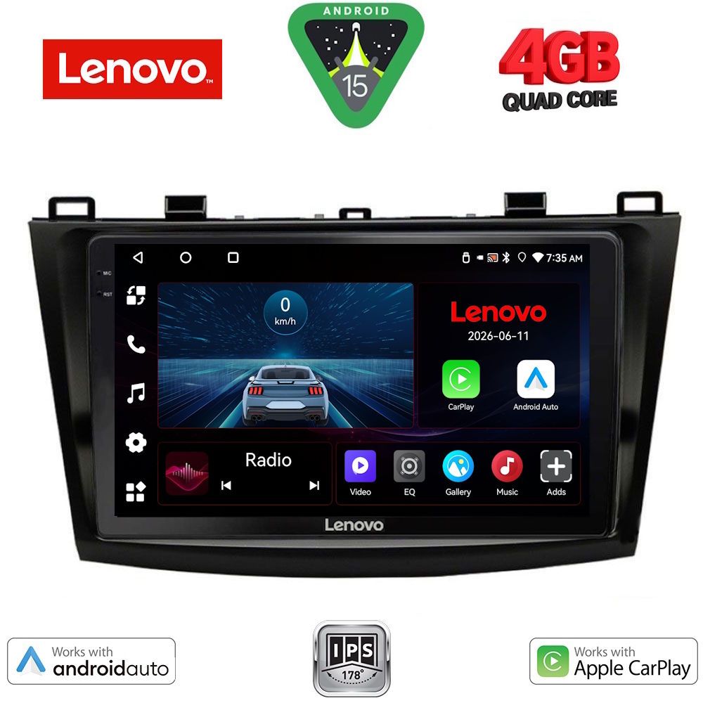 Βλησαρούλης Car Center - LENOVO LVE 8366_CPAA (9inc) MULTIMEDIA TABLET for MAZDA 3 mod. 2009-2014