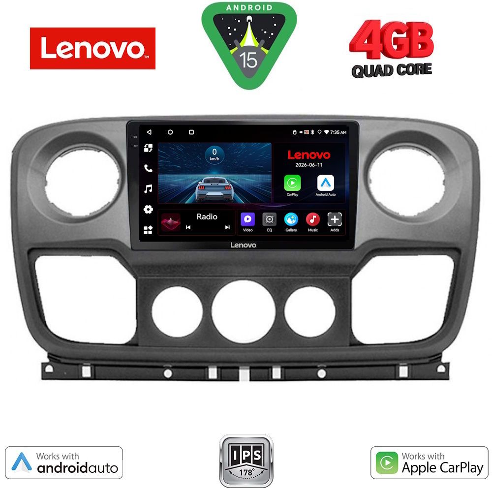 Βλησαρούλης Car Center - LENOVO LVE 8463_CPAA (10inc) MULTIMEDIA TABLET for NISSAN NV400 - OPEL MOVANO - RENAULT MASTER mod. 2010-2020