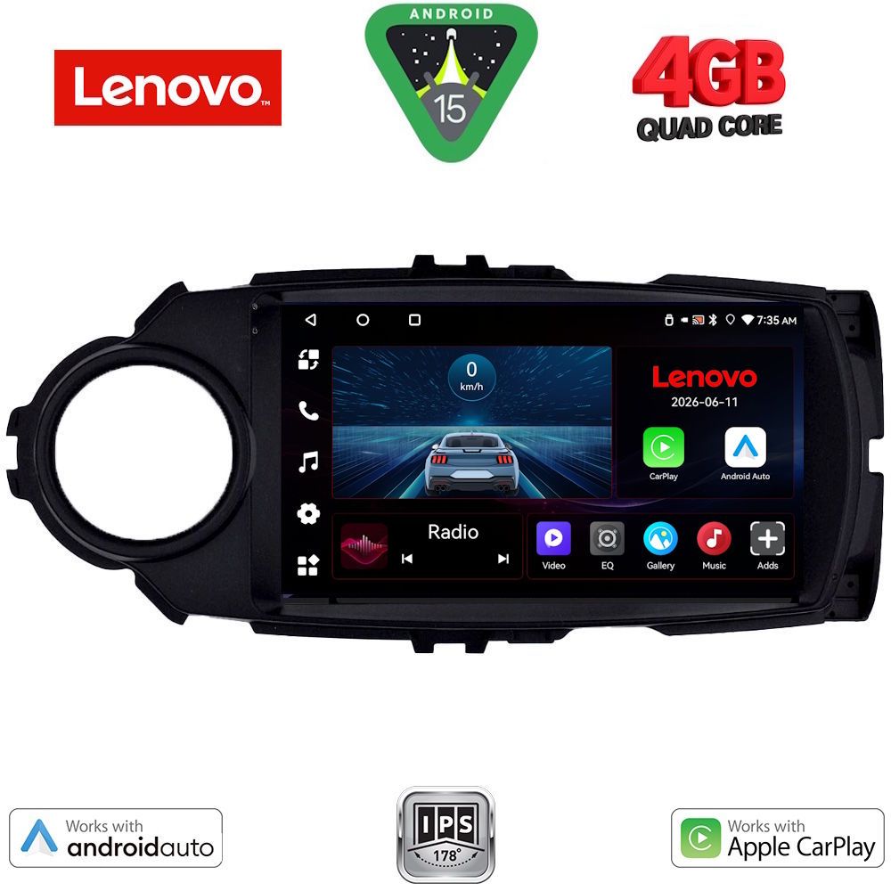 Βλησαρούλης Car Center - LENOVO LVE 8737BL_CPAA (9inc) MULTIMEDIA TABLET for TOYOTA YARIS mod. 2011-2015  (BLACK)