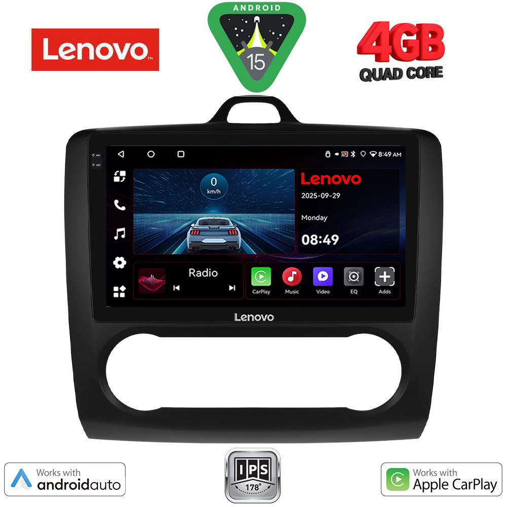 Βλησαρούλης Car Center - LENOVO LVE 8156BL_CPAA CLIMA (9inc) MULTIMEDIA TABLET for FORD FOCUS mod. 2005-2012 (BLACK)