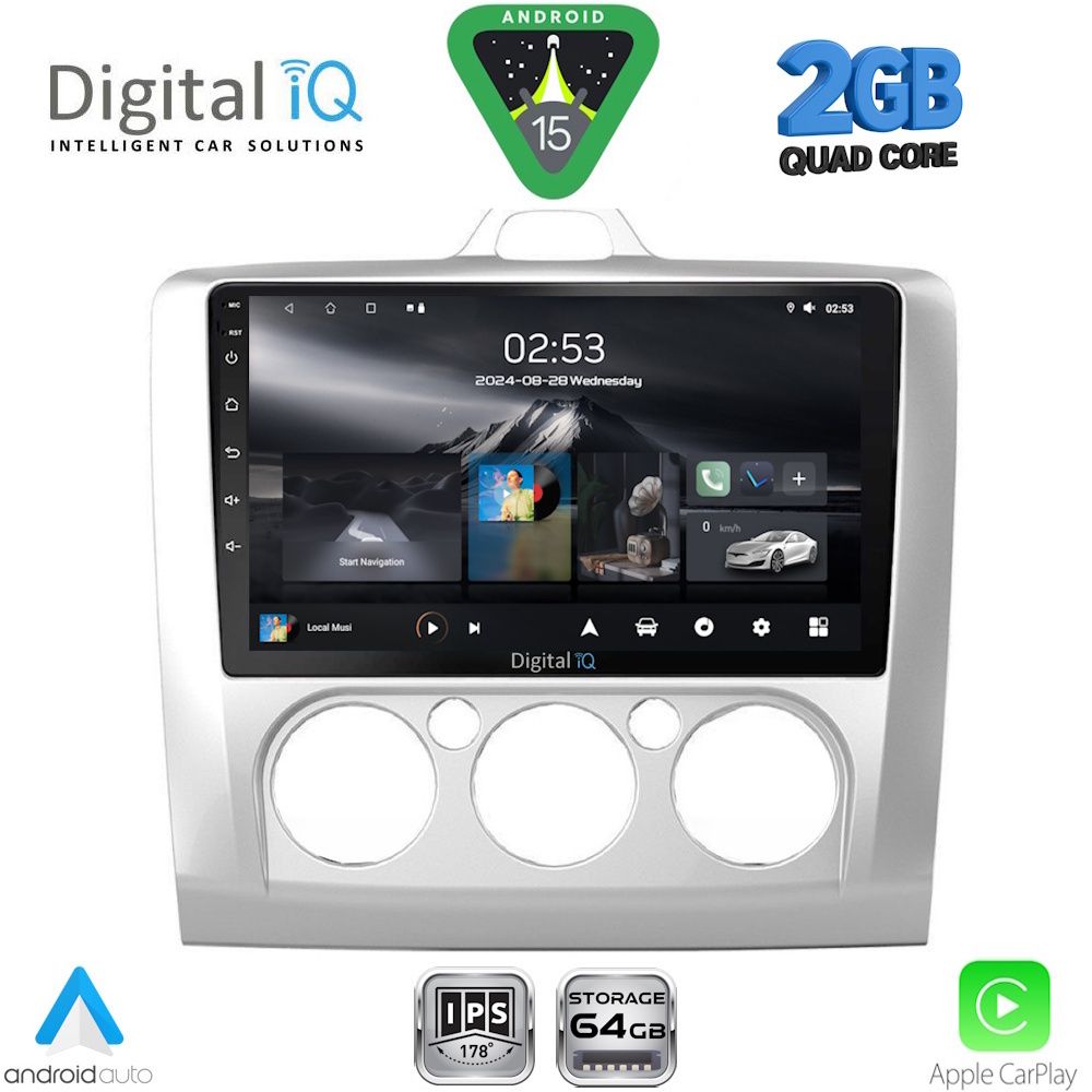 Βλησαρούλης Car Center - DIGITAL IQ RSD 1156SL_CPA A/C (9inc) MULTIMEDIA TABLET for FORD FOCUS mod. 2005-2012 (SILVER)