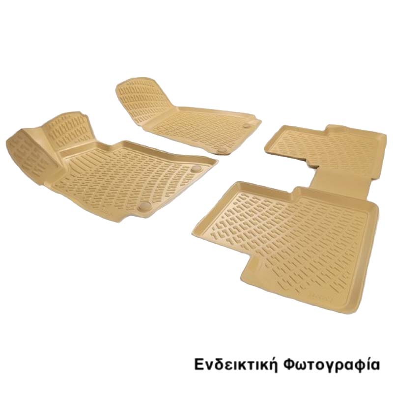 Βλησαρούλης Car Center - Πατάκια Σκαφάκια 3D Από Λάστιχο TPE Για ΒΜW Series 5 E39 1999-2003/ E60 2004-2009/ F10 2009-2013 RL103215 Rizline 4 Τεμάχια Μπεζ
