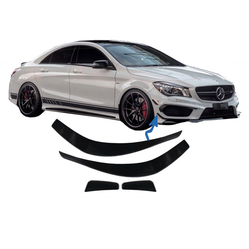 Βλησαρούλης Car Center - Πλαινά Πτερύγια Μπροστινού Προφυλακτήρα Για Mercedes-Benz CLA W117 13-17  Με Amg Προφυλακτήρα Μαύρο Ματ 4 Τεμάχια