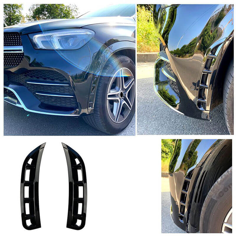 Βλησαρούλης Car Center - Πλαινοί Αεραγωγοί Μπροστινού Προφυλακτήρα Για Mercedes-Benz GLE W167 2019+ Με Amg Προφυλακτήρα Γυαλιστερό Μαύρο 2 Τεμάχια