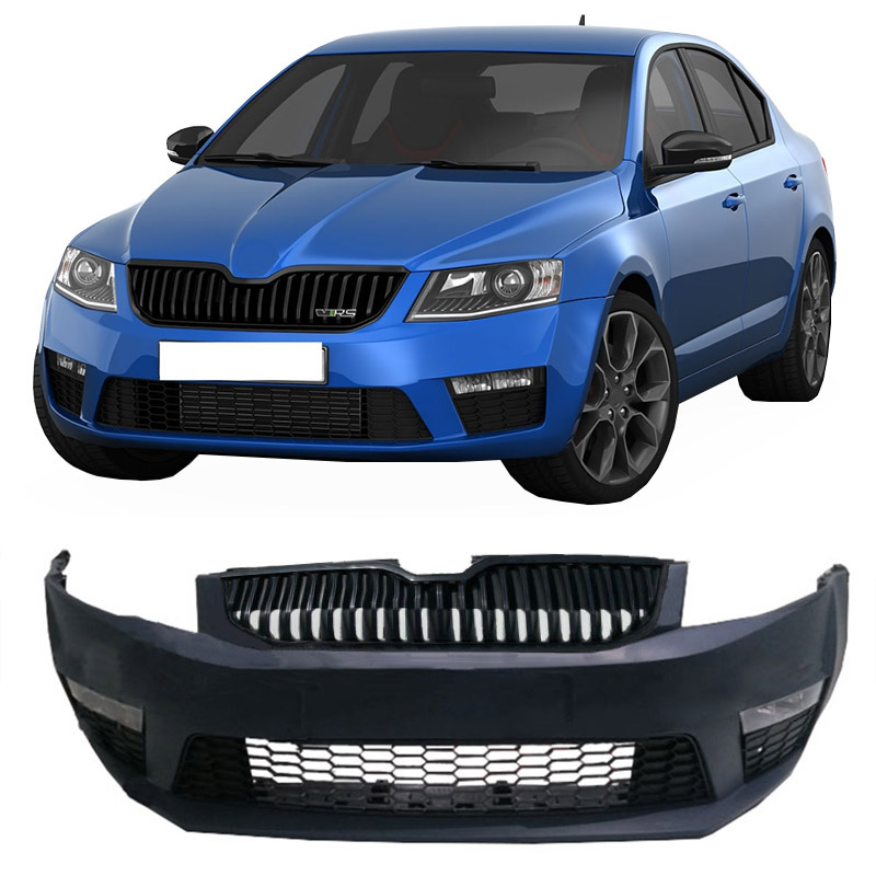 Βλησαρούλης Car Center - Μπροστινός Προφυλακτήρας Για Skoda Octavia III (3) 5E 14-16 Με Μαύρη Μάσκα RS Look