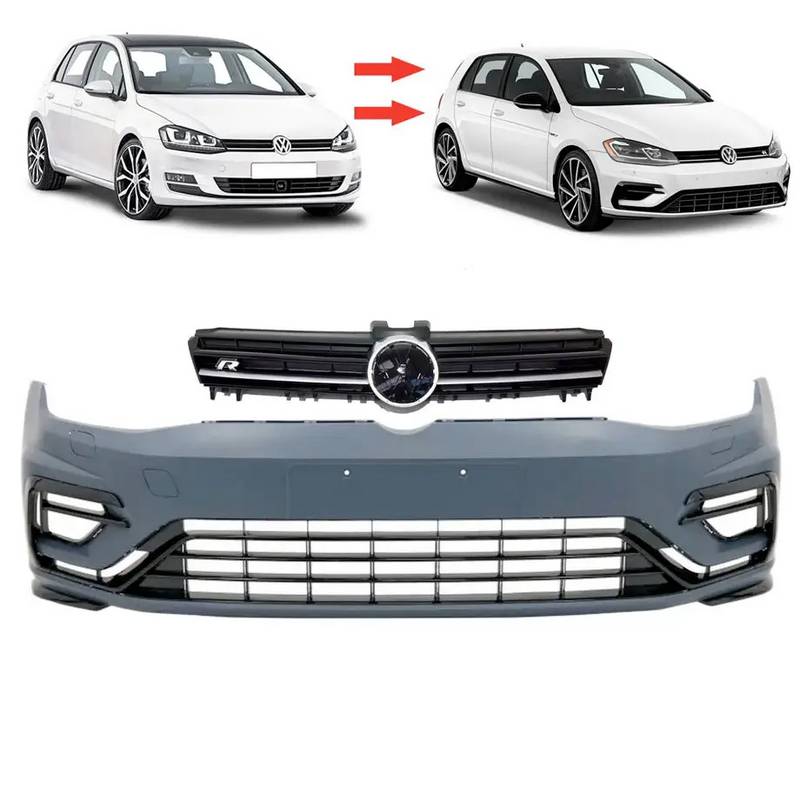 Βλησαρούλης Car Center - Μπροστινός Προφυλακτήρας Για VW Golf VII (7) 13-17 Upgrade Σε R 7.5 Look 17-19  Με Μάσκα