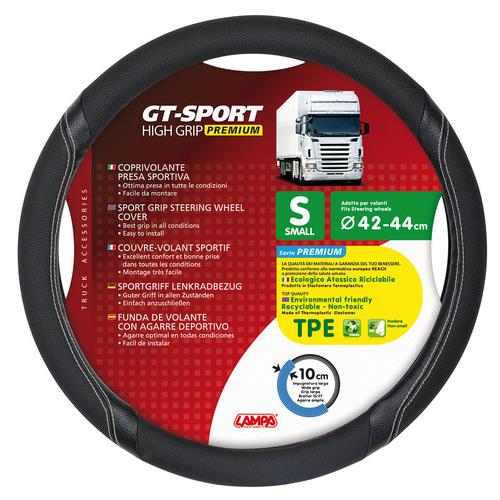 Βλησαρούλης Car Center - Κάλυμμα Τιμονιού Φορτηγού GT-SPORT Μαύρο με Ασημί Ραφή - 42/44 cm small