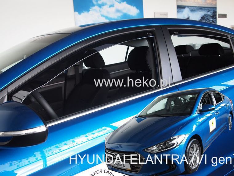 Βλησαρούλης Car Center - ΑΝΕΜΟΘΡΑΥΣΤΕΣ ΓΙΑ HYUNDAI ELANTRA 4D 2016+ ΣΕΤ ΑΥΤΟΚΙΝΗΤΟΥ ΑΠΟ ΕΥΚΑΜΠΤΟ ΦΙΜΕ ΠΛΑΣΤΙΚΟ HEKO - 4 ΤΕΜ.